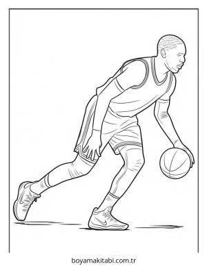 Basketbol boyama sayfası – sanatsal çalışma, çocuklar için