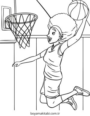 Basketbol boyama sayfası – basit çizim, kolay boyama