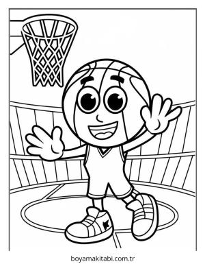Basketbol boyama sayfası – boyama çalışması, yaratıcılığı geliştirir