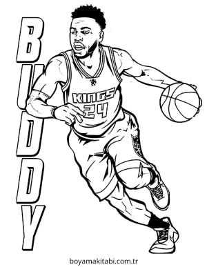 Basketbol boyama sayfası – çocuk aktivitesi, PDF indir