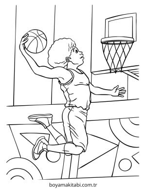 Basketbol boyama sayfası – yaratıcılığı geliştirir, keyifli zaman