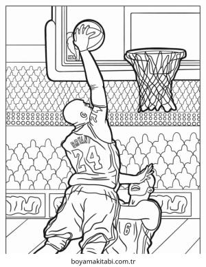 Basketbol boyama sayfası – boyama etkinliği, çocuk aktivitesi