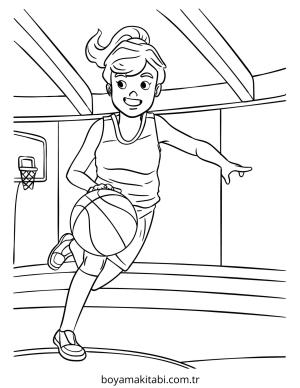 Basketbol boyama sayfası – keyifli zaman, renkli çizimler
