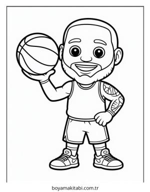 Basketbol boyama sayfası – boyama çalışması, yaratıcılığı geliştirir
