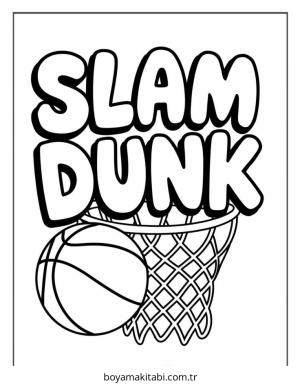 Basketbol boyama sayfası – çizgi film temalı, basit çizim