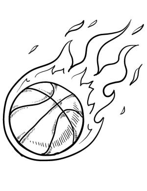 Basketbol boyama sayfası,  coloring page, ateş basketbol topu, 