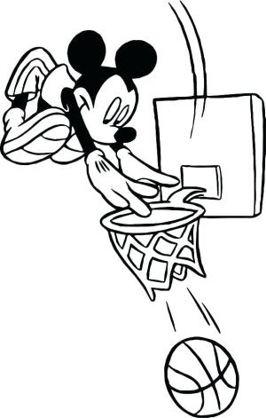 Basketbol boyama sayfası,  coloring page, Mickey Basketbol Oynarken, 