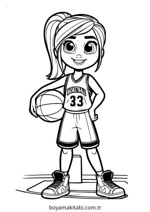 Basketbol boyama sayfası – evde etkinlik, ücretsiz yazdır