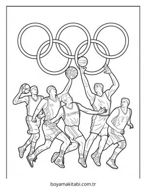 Basketbol boyama sayfası – evde etkinlik, ücretsiz yazdır