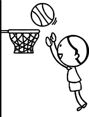 Basketbol boyama sayfası,  coloring page, basketbol oynayan bir çocuk, 