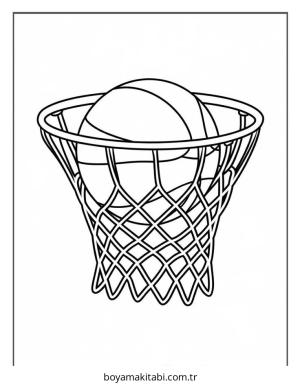 Basketbol boyama sayfası – el becerilerini geliştirir, boyama çalışması