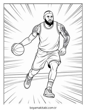 Basketbol boyama sayfası – boyama çalışması, yaratıcılığı geliştirir