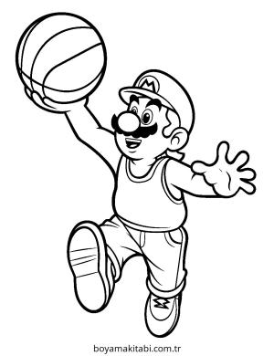 Basketbol boyama sayfası – çocuklar için, çizgi film temalı