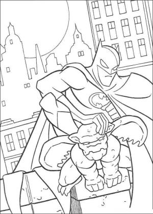 Batman boyama sayfası,  coloring page, Çatıdaki Batman, 