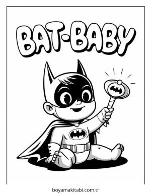 Batman boyama sayfası – sevimli karakter, sanatsal çalışma