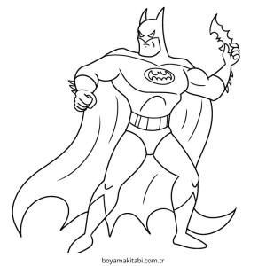 Batman boyama sayfası – basit çizim, kolay boyama