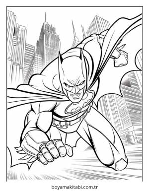 Batman boyama sayfası – eğlenceli etkinlik, el becerilerini geliştirir