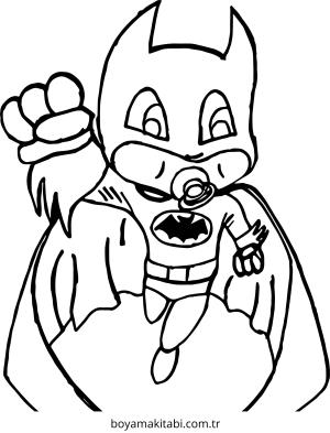Batman boyama sayfası – PDF indir, sevimli karakter