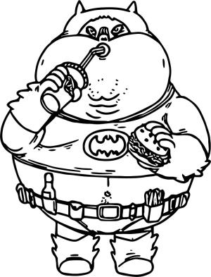 Batman boyama sayfası,  coloring page, Süper Şişman Batman Fast Food Yiyor, 