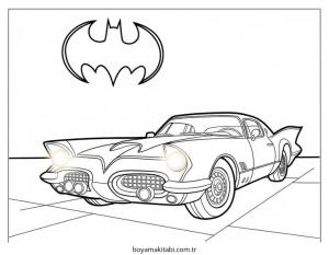 Batman boyama sayfası – çizgi film temalı, basit çizim