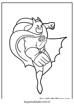 Batman boyama sayfası – renkli çizimler, okul öncesi
