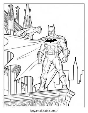 Batman boyama sayfası – el becerilerini geliştirir, boyama çalışması
