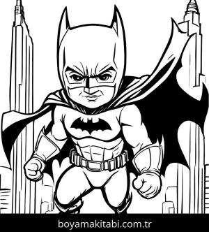 Batman boyama sayfası,  coloring page, çocuklar için, şekilli, ince çizgili