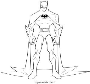 Batman boyama sayfası – basit çizim, kolay boyama