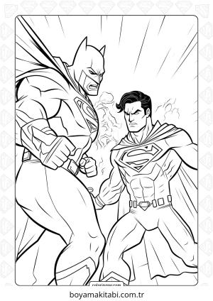 Batman boyama sayfası – eğlenceli etkinlik, el becerilerini geliştirir