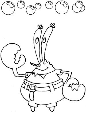 Bay Krabs boyama sayfası,  coloring page, Bay Yengeç Temel, 