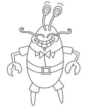 Bay Krabs boyama sayfası,  coloring page, Bay Yengeç çizimi, 