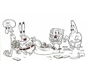 Bay Krabs boyama sayfası,  coloring page, Bay Krabs, Krusty Krab’da çok Parayla Ayrılıyor, 