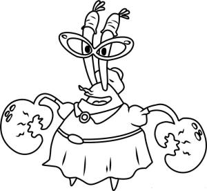 Bay Krabs boyama sayfası,  coloring page, Bayan Betsy Yengeçler, 