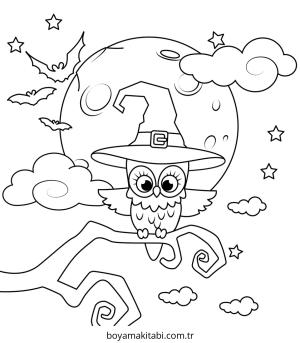 Baykuş boyama sayfası – PDF indir, sevimli karakter