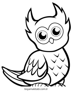 Baykuş boyama sayfası – sanatsal çalışma, çocuklar için