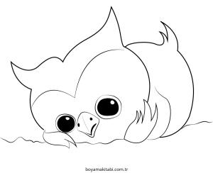 Baykuş boyama sayfası – çizgi film temalı, basit çizim