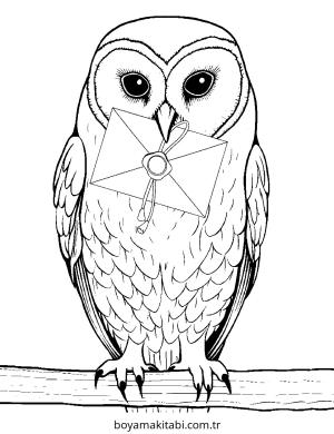 Baykuş boyama sayfası – el becerilerini geliştirir, boyama çalışması