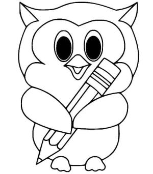 Baykuş boyama sayfası,  coloring page, Kalemli Şirin Baykuş, 