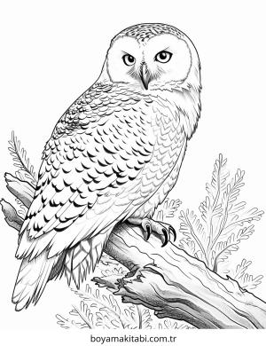Baykuş boyama sayfası – renkli çizimler, okul öncesi