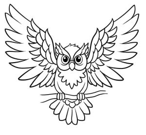 Baykuş boyama sayfası,  coloring page, Havalı Baykuş, 