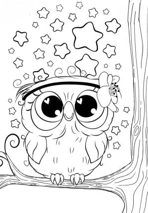 Baykuş boyama sayfası,  coloring page, Sevimli baykuşu ücretsiz çizin, 