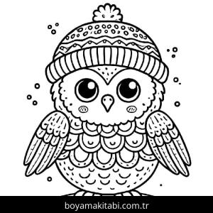 Baykuş boyama sayfası – basit çizim, kolay boyama