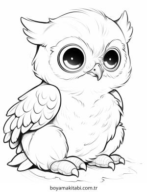 Baykuş boyama sayfası – boyama etkinliği, çocuk aktivitesi