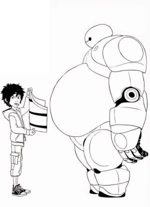 Baymax boyama sayfası,  coloring page, Baymax ile Hiro, 