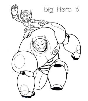 Baymax boyama sayfası,  coloring page, Baymax con Hiro, 