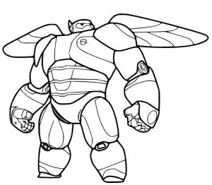 Baymax boyama sayfası,  coloring page, Kanatlı Zırhlı Baymax Boyama, 