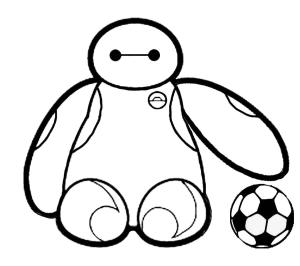 Baymax boyama sayfası,  coloring page, Baymax ve Top, 