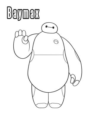 Baymax boyama sayfası,  coloring page, Baymax El Sallıyor, 