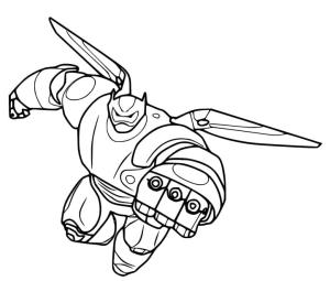 Baymax boyama sayfası,  coloring page, Uçan Baymax Boyama, 