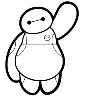 Baymax boyama sayfası,  coloring page, Baymax El Sallıyor Boyama, 